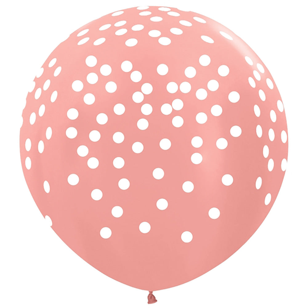 36 inch WHITE CONFETTI - ROSE GOLD